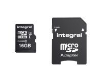 Tarjeta de memoria Micro SDHC con adaptador SD Integral 16 GB - Clase 10