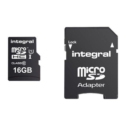Carte mémoire micro SDHC 16 Go Intégral avec adaptateur SDHC  - classe 10