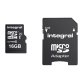 Carte mémoire micro SDHC avec adaptateur SD Intégral 16 Go - classe 10