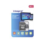 Carte mémoire micro SDXC avec adaptateur mico SD Intégral 64 Go - classe 10