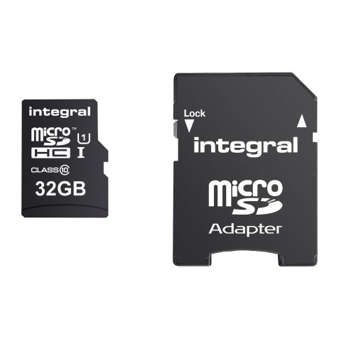 Carte mémoire micro SDHC avec adaptateur SD Intégral 32 Go - classe 10