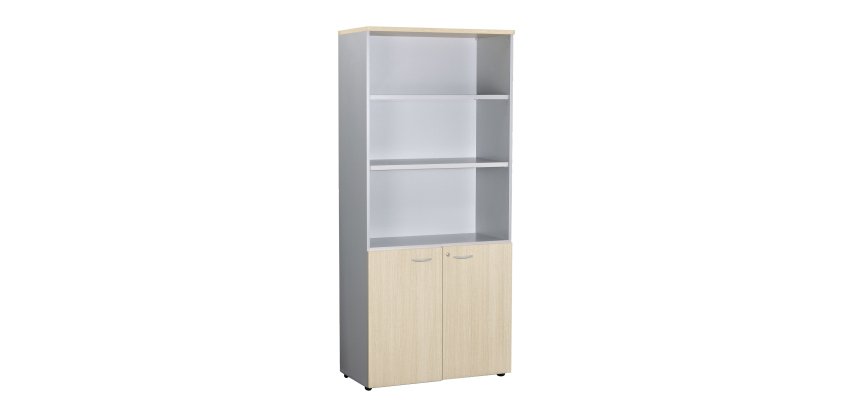 High library with low Squadra white body doors