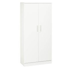 Armoire à portes battantes Fun Color blanche antibactérien H 195 cm