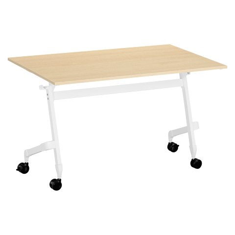 Mesa abatible Practica Plus Bruneau An 120 x Fon 70 cm haya patas blancas