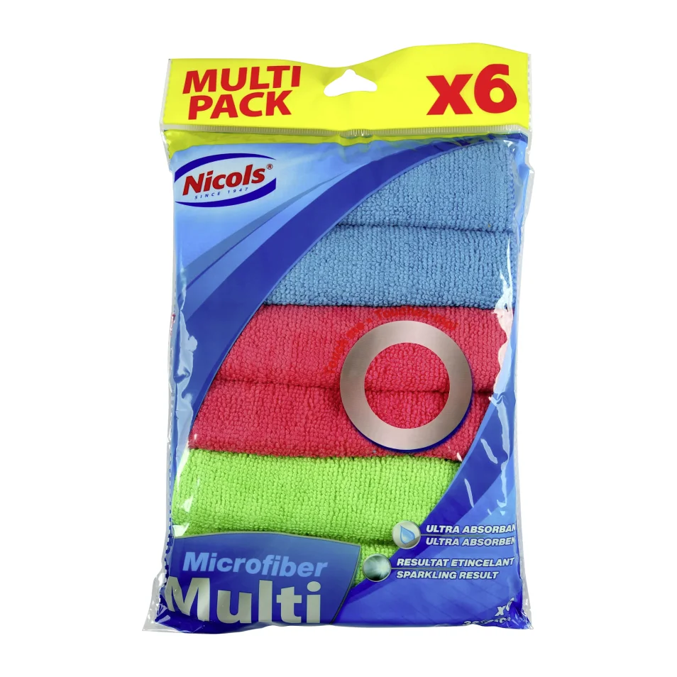 Lavettes muti-usages microfibres Nicols - Paquet de 3 couleurs assorties  sur