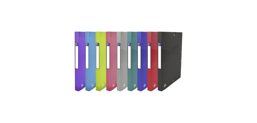 Chemise boîte de classement plastique OXFORD Osmose dos 2,5 cm - couleurs opaques et translucides assorties