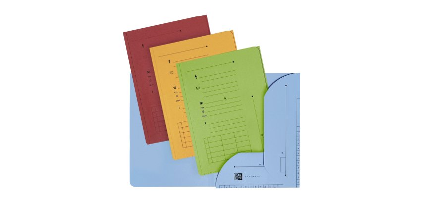 Chemise index OXFORD 23,5 x 31,5 cm couleurs assorties vives  - Paquet de 25