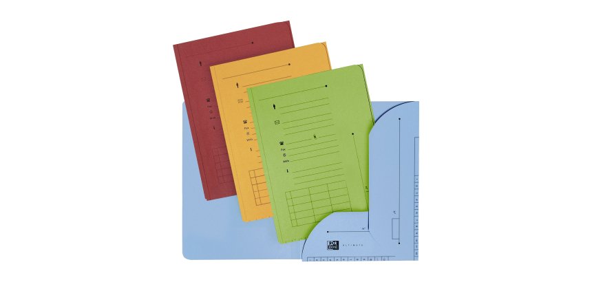 Chemise index OXFORD 23,5 x 31,5 cm couleurs assorties vives  - Paquet de 25