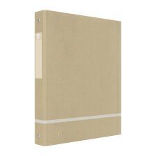 Classeur 4 anneaux carton recyclable OXFORD Touareg A4 - Dos 4 cm beige