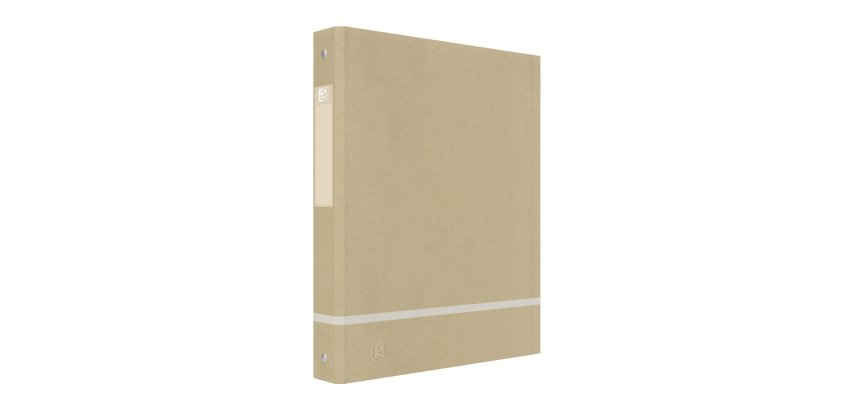 Ordner 4 rings recyclable cardboard OXFORD Touareg A4 - back 4 cm beige
