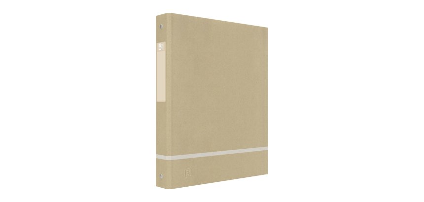 Classeur 4 anneaux cartonné Oxford Touareg A4 - Dos 4 cm beige