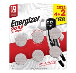 Knoopbatterij lithium Energizer 2032 3 V - pack van 6 (DL2032/CR2032)