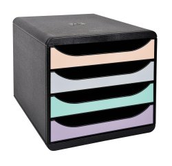 Module de classement Exacompta Big Box 4 tiroirs coffre noir