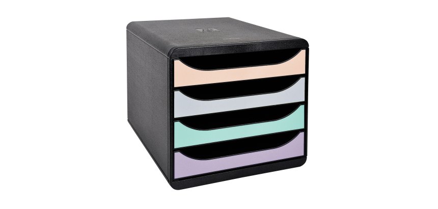 Module de classement Exacompta Big Box 4 tiroirs coffre noir
