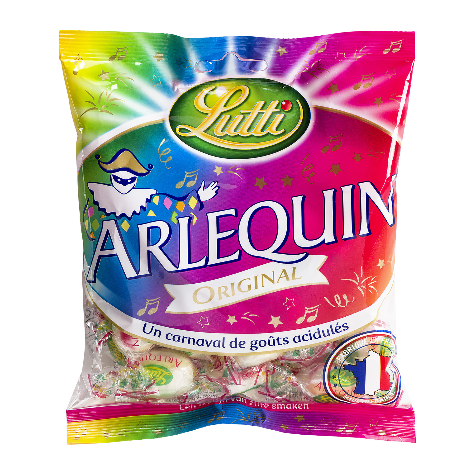 Sour candy Arlequin Lutti - bag of 150 g on