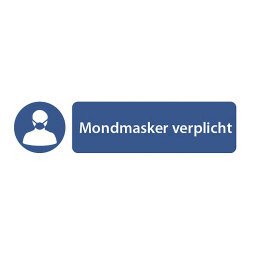 Pictogramme autocollante ‘mondmasker verplicht’ (Nederlandstalig)