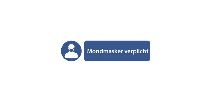 Piktogramm selbstklebend 'Mundschutzpflicht' (Niederländisch)
