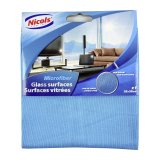 Pack 5 microfibre cloths for windows Nicols - blue 