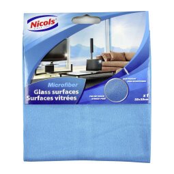 Lavette microfibre pour vitres Nicols - bleue