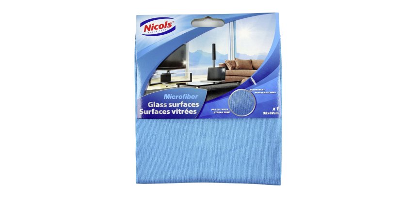 Lavette microfibre pour vitres bleue