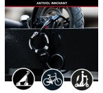 Câble antivol à clé avec menotte - 1m