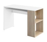 Bureau droit L 113,9 x P 50 cm, piétement plein bois avec étagère - Yale