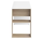 Bureau droit L 113,9 x P 50 cm, piétement plein bois avec étagère - Yale