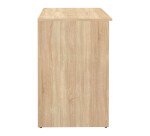 Bureau droit chêne clair L 115 x P 50 cm, piétement plein bois avec caisson - Oxford
