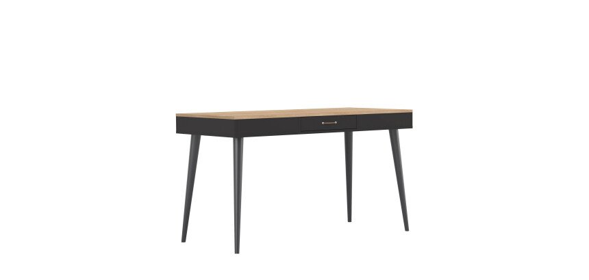 Bureau Horizon chêne clair 134 x 59 cm piètement bois massif avec tiroir