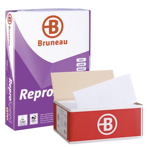 Pack 10 ramettes papier A4 80g +1 boîte 500 enveloppes sans fenêtre 110 x 220 Bruneau