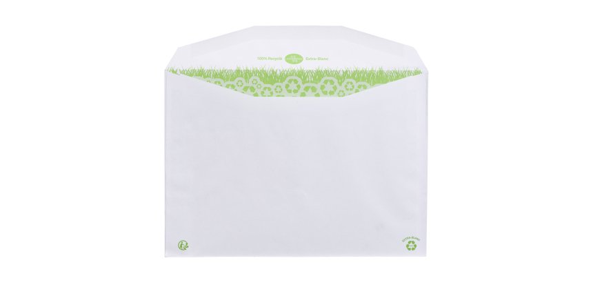 Enveloppe pour mise sous pli automatique 162 x 229 mm La Couronne Recyclé 80g avec fenêtre 45 x 100 blanche - Boîte de 1000