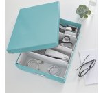 Caja de almacenamiento de cartón Leitz Click & Store Wow con separadores 10,5 x 27,8 x 36,8 cm color verde menta