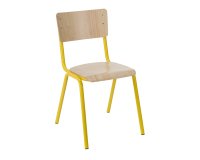 Silla escolar T6 madera y metal color