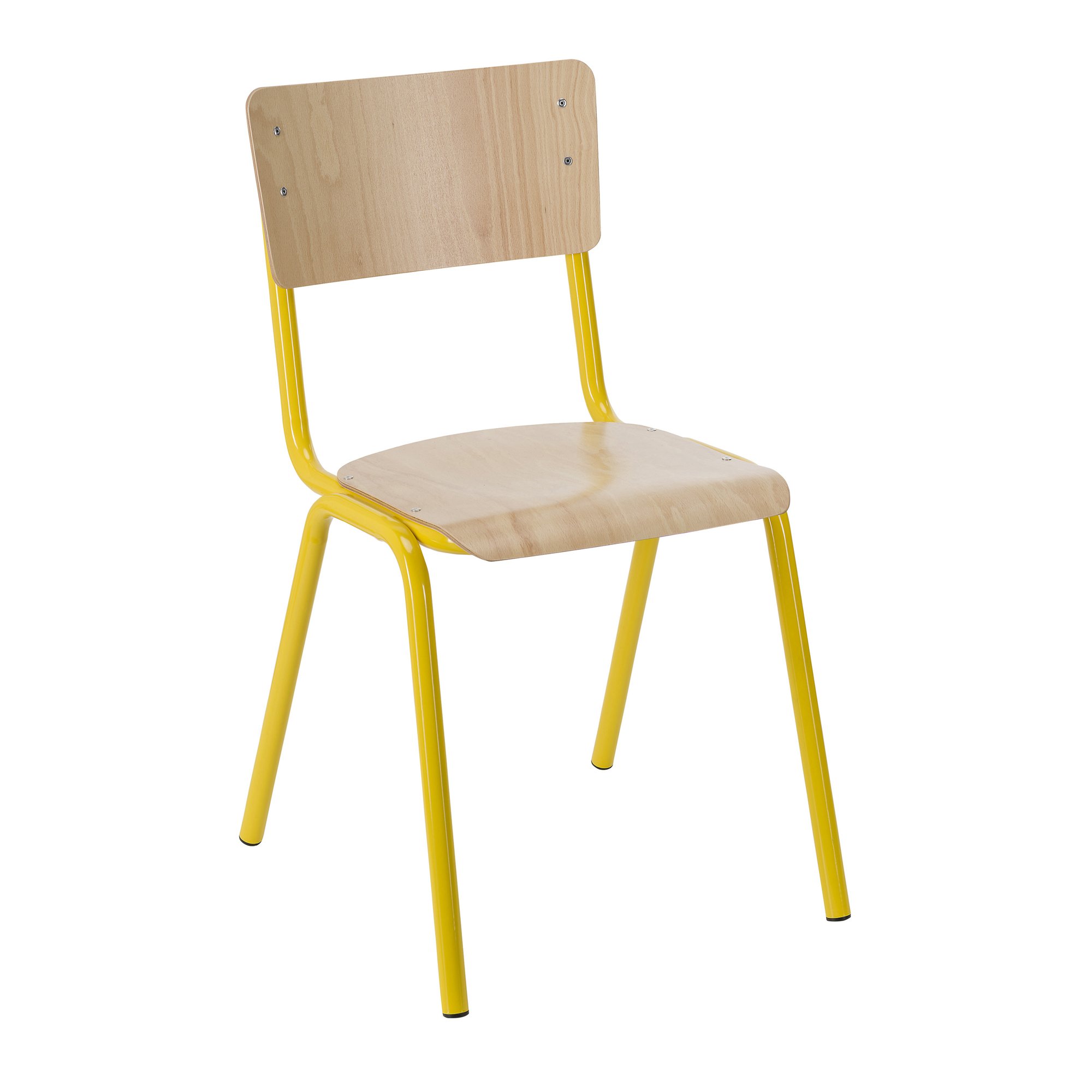 Silla escolar T6 madera y metal color