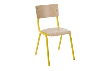 Silla escolar T6 madera y metal color