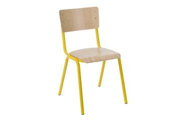 Silla escolar T6 madera y metal color