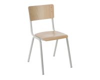 Silla escolar T6 madera y metal color