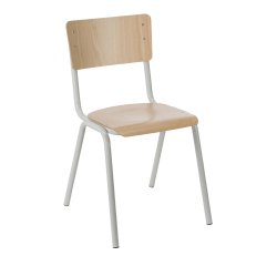 Silla escolar T6 madera y metal color