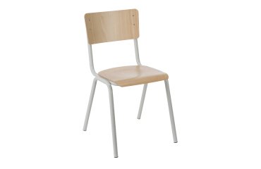 Silla escolar T6 madera y metal color