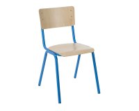 Silla escolar T6 madera y metal color