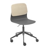 Chair two materials SOLAIRU black