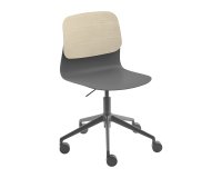 Chair two materials SOLAIRU black