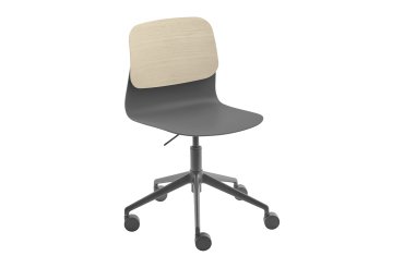 Chair two materials SOLAIRU black