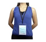 Portamascarillas doble antimicrobiano con cinta para cuello - Bolsa de 10 unidades 