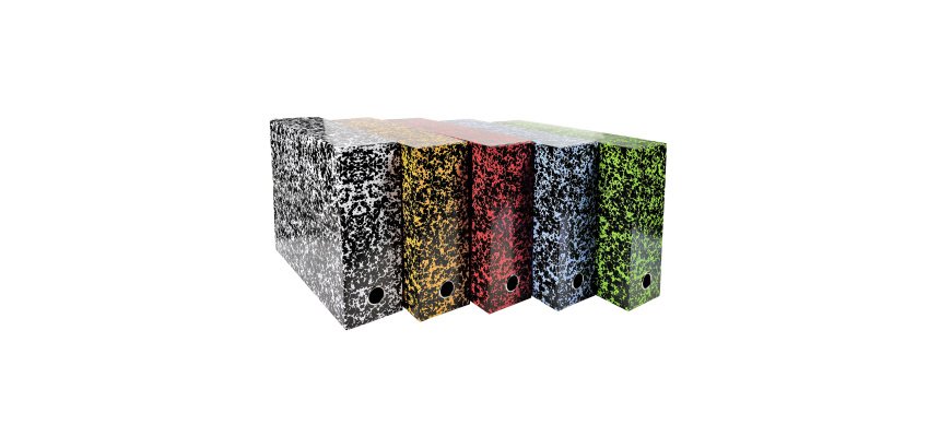 Caja de transferencia de cartón EXACOMPTA Annonay, lomo de 9 cm, colores surtidos