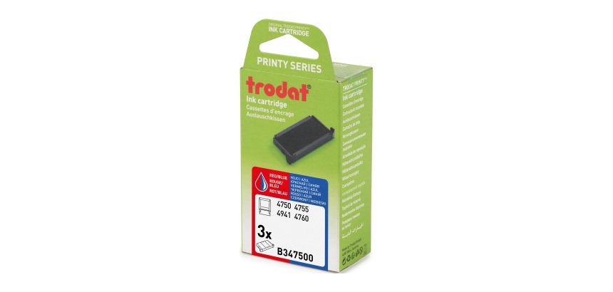 Cassette d'encrage Trodat Printy 6/4750/2 - bicolore - Lot de 3