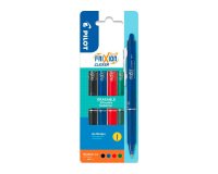 Stylo roller Pilot Frixion Ball Clicker effaçable écriture fine - Set de 4 couleurs classiques