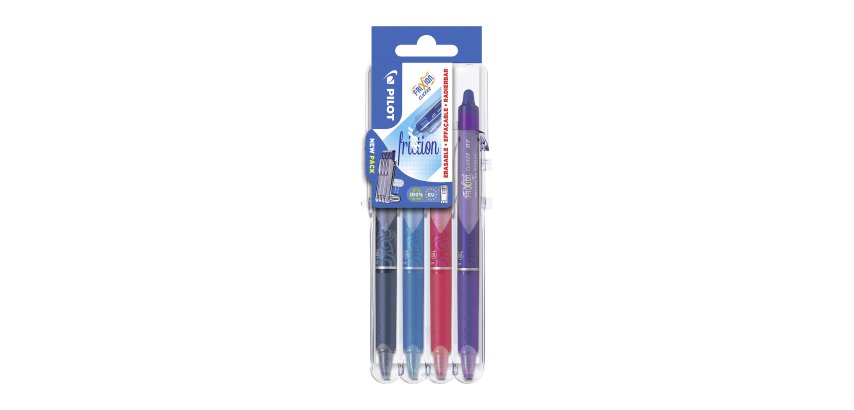 Roller ballpoint pen Pilot Frixion Ball Clicker erasable fine writing - set of 4 fun colours