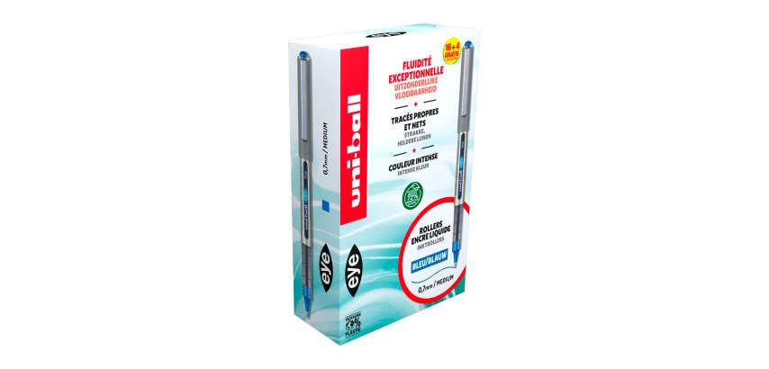 Pack 20 roller balpennen Uni Ball Eye + 4 gratis 