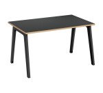 Bureau droit Exprim carbone chant chêne clair L 120 cm avec goulotte